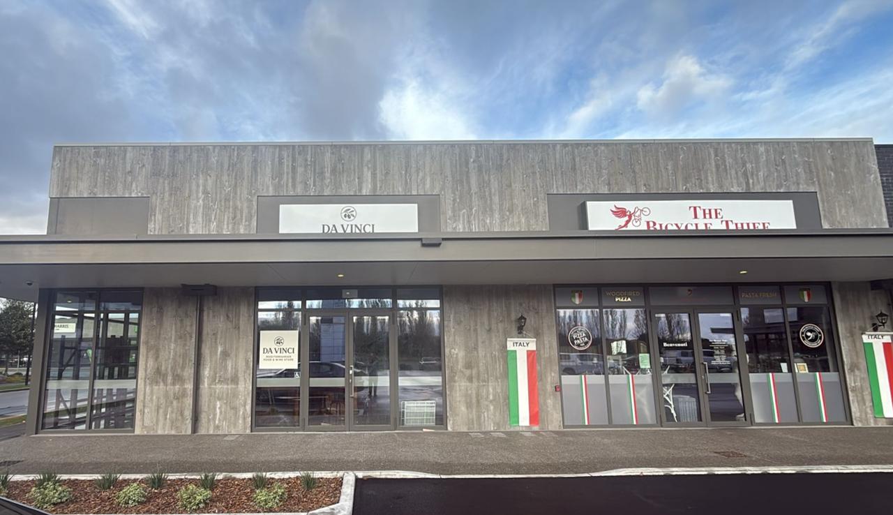 Da Vinci Mediterranean Food & Wine Store entrance in Lincoln, Christchurch